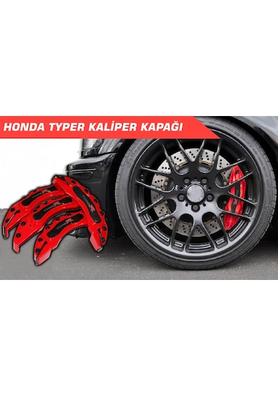 Kırmızı Type-r 4'lü Kaliper Seti Yapıştırma Logolu