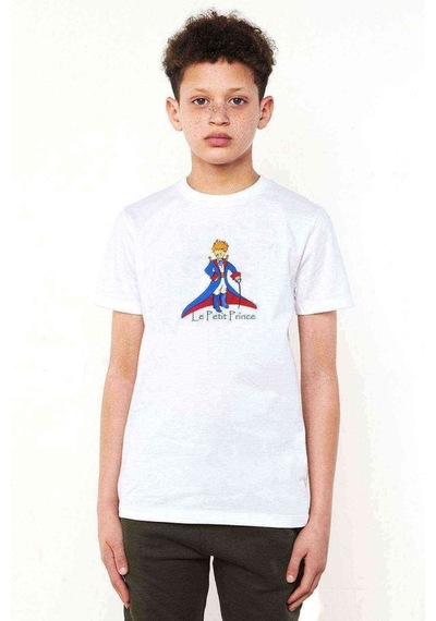 Tshirthane Le Petit Prince Baskılı Unisex Çocuk Beyaz T-Shirt