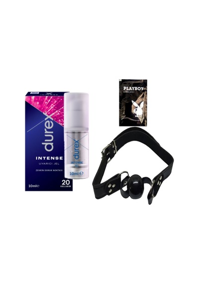Durex Intense Kadın Uyarıcılı Jel + Siyah Deri Ağız Topu + Hediye