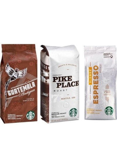 Starbucks 3x Guatemala & Espresso Blond & Pike Place Çekirdek Kahve