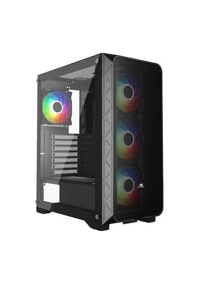 PowerBoost PB-PS5846B 600W ATX USB 3.0 Rainbow Fanlı Mesh Gaming Siyah Kasa