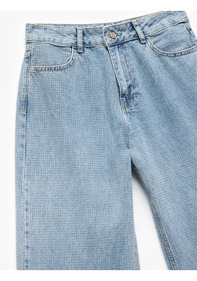 Koton Pamuklu Normal Bel Taş Detaylı Straight Fit Jean Açık İndigo 5sal40209md Açık İndigo Koton Pamuklu Normal Bel Taş Detaylı Straight Fit Jean Açık İndigo 5sal40209md Açık İndigo