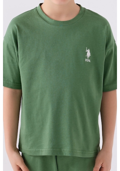 U.S. Polo Assn. Erkek Çocuk Çam Yeşili Bermuda Takımı 5274-43648 Koyu Yeşil