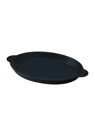 Lava Döküm Oval Fajita Tavası, Kulplu. Ölçü 18x24cm.