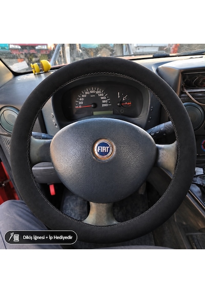Fiat Doblo 1 Direksiyon Kılıfı Alcantara Süet Monza Black Serisi Siyah 2005-2010