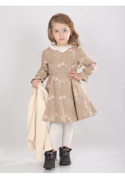 Xo Kids Kız Çocuk Elbise 1-5 Yaş 4819 KREM