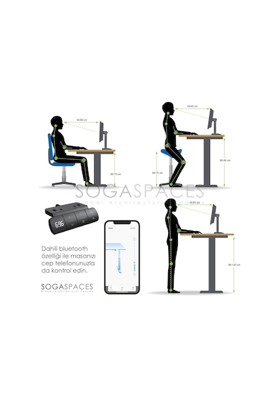 Regula Desk 3p - Elektrikli Yükseklik Ayarlı Çalışma Masası, Çift Motorlu, Bluetooth Kontrollü, 60-125 Cm Ayar A Diğer Regula Desk 3p - Elektrikli Yükseklik Ayarlı Çalışma Masası, Çift Motorlu, Bluetooth Kontrollü, 60-125 Cm Ayar A Diğer