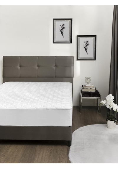 Sıvı Geçirmez Kapitone Alez Fitted 140x200 Beyaz