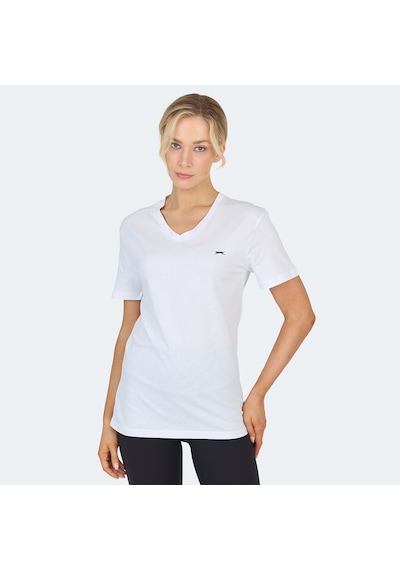 Slazenger KRISTEN I Kadın V Yaka Beyaz Tişört