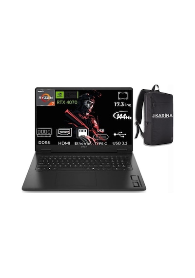 Hp Omen 17-db0019nt Amd Ryzen 7-8845hs A44qqea-099 16 GB 4 TB +4 TB RTX4070 8 GB W11P 17.3 " FHD Dizüstü Bilgisayar
