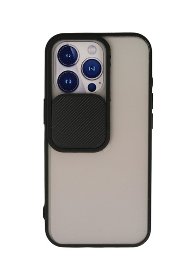 Apple iPhone  Uyumlu,  13 Pro Kılıf Palm Buzlu Kamera Sürgülü Silikon - Siyah
