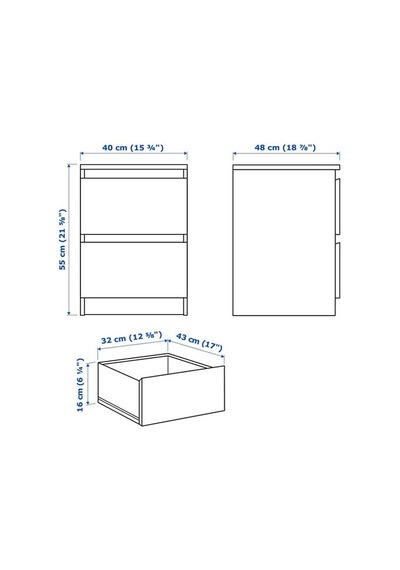Ikea Malm Komodin, Beyaz, 40x55 Cm Ikea Malm Komodin, Beyaz, 40x55 Cm