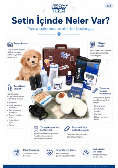 Showtech Premium Lüx Puppy Pack Yavru Köpek Bakımı İçin Başlangıç Seti
