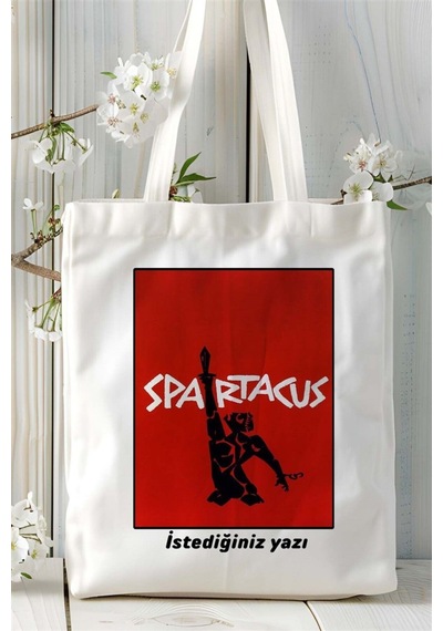 Art Hediye Spartacus Spartaküs Baskılı Bez Çanta Omuz Çantası Kişiye Özel Desen 3 Çok Renkli