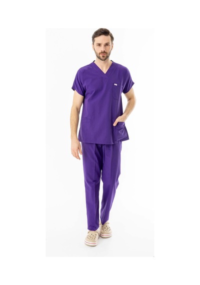 Terikoton Yarasa Kol Doktor Hemşire Forması Mor Tyrs00011 Mor