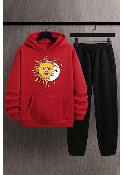 Uyguntarz Unisex Larks' Tongues In Aspic Eşofman Takımı Kırmızı