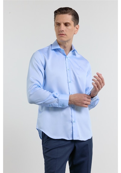 İmza Mavi Saten İtalyan Yaka Uzun Kol Cepsiz Slim Fit Pamuk Gömlek 1004255231 L İmza Mavi Saten İtalyan Yaka Uzun Kol Cepsiz Slim Fit Pamuk Gömlek 1004255231 L