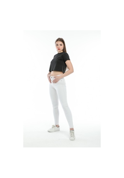 Kadın Crop Örme Tişort Spr21y13 001