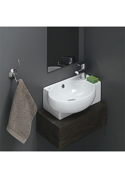 Turkuaz Seramik Cerastyle Mini Köşe Lavabo 28 CM 001300U Hariç
