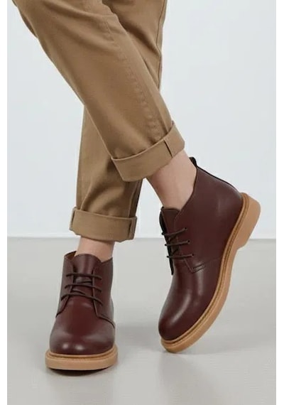 Bağcıklı Bilek Boy Klasik Termo Taban Bot - Bordo - 38 Bordo