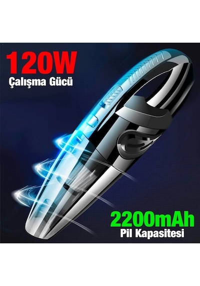 Enraco R-6053 Kablosuz Güçlü El Araç Ev Süpürgesi 120w Yüksek Güç İle Temizlik