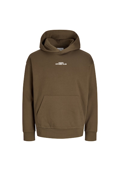 Jack & Jones Erkek Sirt Baskili Loose Fit Sweatshirt - Bay - 12298474 Kahverengi