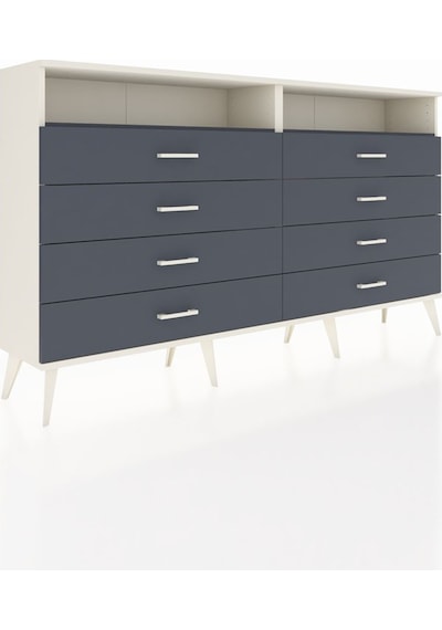Arges Konsol 2 Raflı 8 Çekmeceli 176x30x99 Aytaşı-antrasit Aytaşı-antrasit