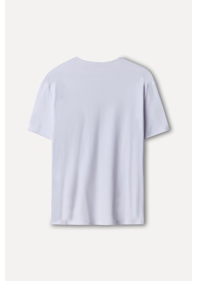 Mudo Erkek Erkek Beyaz Bisiklet Yaka T-shirt 1272559