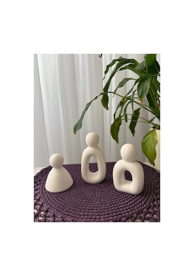 Dekoratif 3lü Set Beyaz