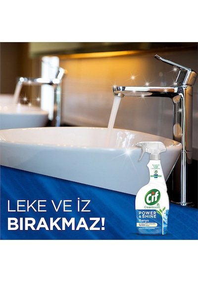 Cif Sprey Temizleyici Power Shine Sprey Banyo 750 ML + Cif Sprey Mutfak 750 ML