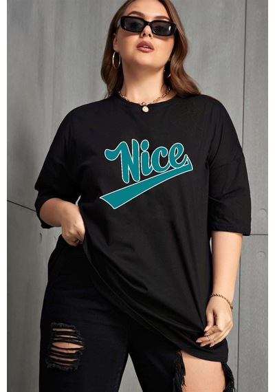 Unisex Nice Tasarım Tshirt Siyah