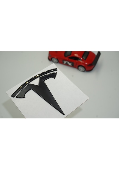 Tesla Model 3 S X Y Logo 3m 3d Parlak Siyah Rozet Amblem