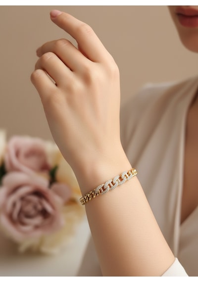Xuping Altın Renk Modern Zincir Bileklik Şık Ve Zamansız Tasarım Gold