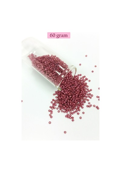 Dökme Cam Kum Boncuk 11/0 2 Mm - 60 Gram - Koyu Pembe - Bnc046