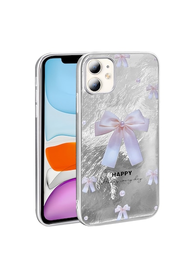 Kilifone - İphone 11 Uyumlu Kılıf Desenli Koruyucu Sert Mep Kapak - İncili Fiyonk - T36899