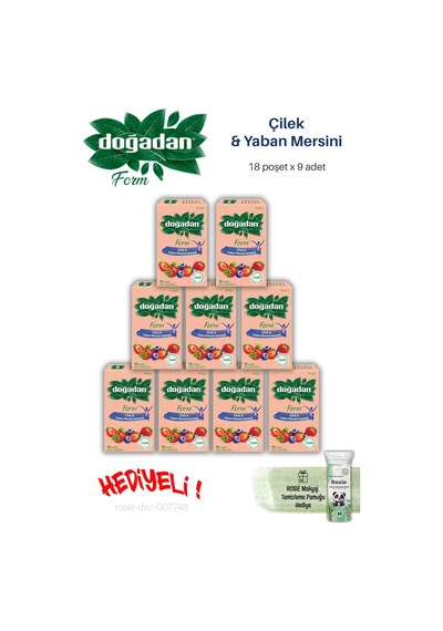 Doğadan 9 Paket Form Çilek & Yaban Mersini 18 Poşet Ve Rosıe