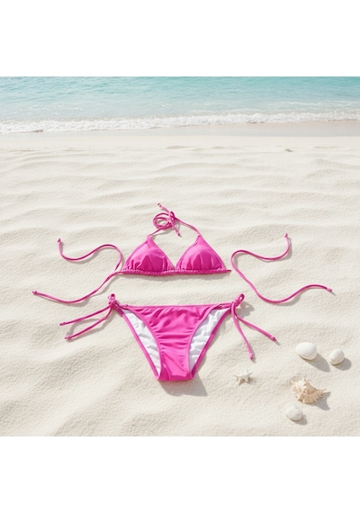 Bonbon Kadın Plaj Giyim Fuşya Bikini Takım Bb2596 Çok Renkli