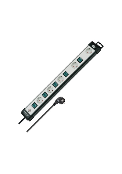 Brennenstuhl Premium-line, Teknik Çoklu Priz, Tek Tek Çalıştırılabilir Prizler 3 M Kablo İle, Renk: Siyah/açık Gri