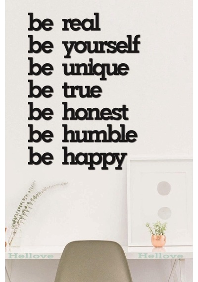 Be Real Be Yourself Ahşap Tablo Duvar Yazısı Mdf Tablo Dekoratif