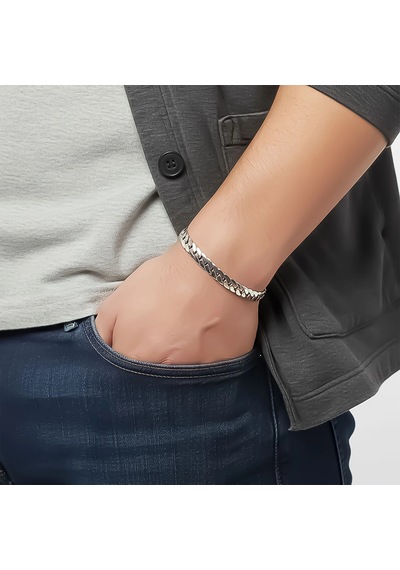 Moncuk Design Balık Sırtı Mariner Çelik Zincir Bileklik 6mm 3351czb2d14 Siyah