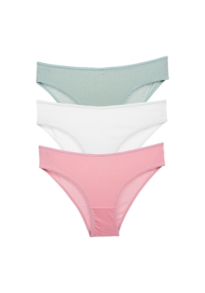 Vanilya Secret Pamuk Külot 3 L'ü Paket Beyaz - Pembe