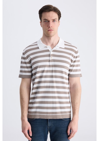 D's Damat Ds Damat Regular Fit Vizon Çizgili Yazlık Rayon Triko T-shirt 4hc060112010m V01