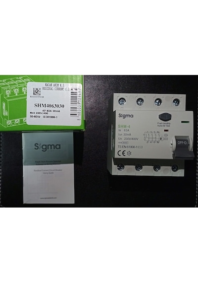 SHM4063030-SHM 4P 30mA 63A 6kA KAÇAK AKIM KORUMA ŞALTERİ ( KAÇAK AKIM RÖLESİ)