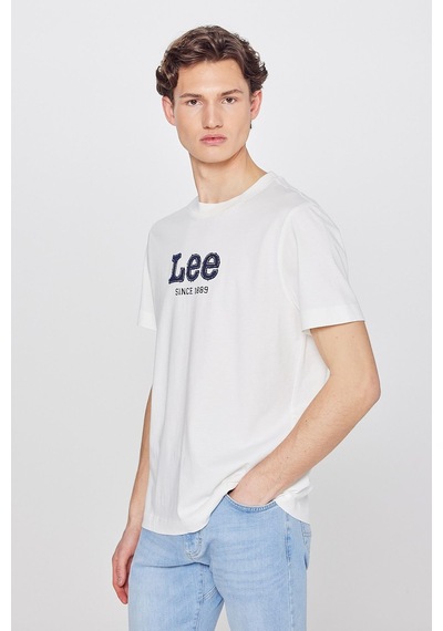 Lee % 100 Pamuk Regular Fit Bisiklet Yaka T Shirt Erkek T Shirt L2510154 104 Ekru