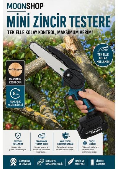 21v 2'li Set Çift Akülü Çelik Şanzıman Şarjlı Dal Budama Makası & Şarjlı Dal Budama Testeresi
