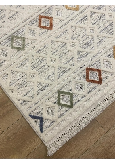 Çam Halı Enti Halı Polo 7805 Multi İskandinav Desenli Renkli Makine Halısı