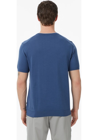 Nautica Erkek Mavi Regular Fit Kısa Kollu Triko Düz S65110t