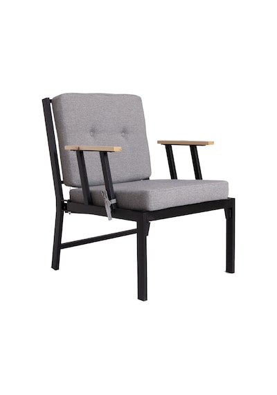 Koza Home Mist Gri Tek Kişilik Bahçe Koltuğu Siyah İskelet 6003 Gri