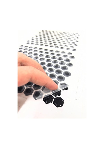 Siyah Bal Petek Şeklinde 3d Sticker Motosiklet Depo Yan Pad