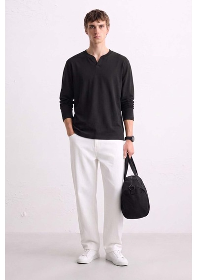 Barrels And Oıl Erkek Uzun Kollu Sweatshirt - Siyah Siyah